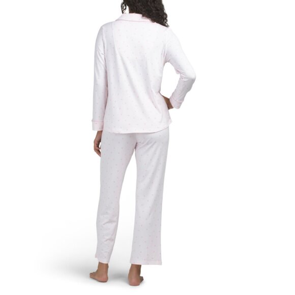 LAURA ASHLEY Pink 2pc Packaged Polka Dot Top And Pants Pajamas Set - Picture 2 of 2